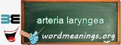 WordMeaning blackboard for arteria laryngea